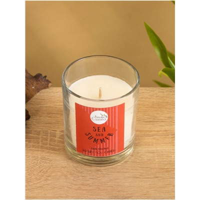 Свеча с кристаллом внутри Sea and Summer Jade orchid, 120 г, соевый воск, орхидея