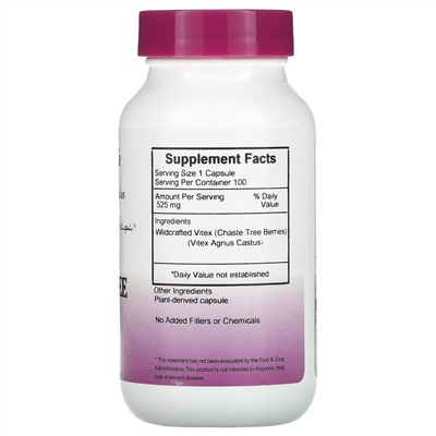 Christopher's Original Formulas, Chaste Tree Berries (Vitex), 525 mg, 100 Vegetarian Caps