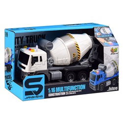 Машина "Бетономешалка" 1:16 (свет, звук) в коробке