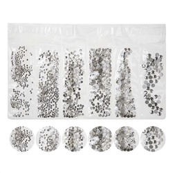 Nail Art Набор страз для ногтей, серебристый 15844