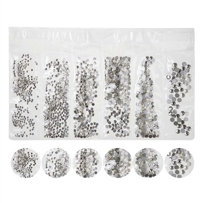 Nail Art Набор страз для ногтей, серебристый 15844