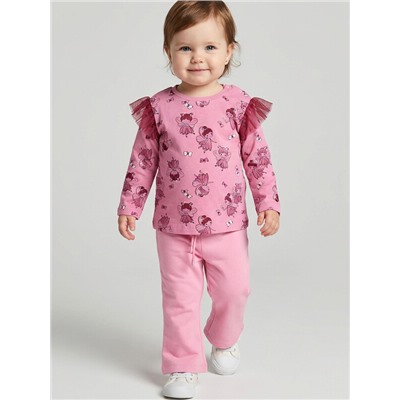 Джемпер детский трикотажный для девочек (футболка с длинными рукавами)