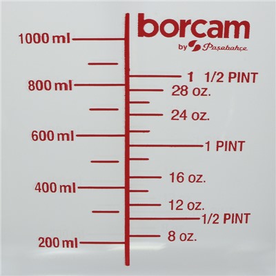 Мерная кружка Paşabahçe Borcam, 1 л, стекло, прозрачная