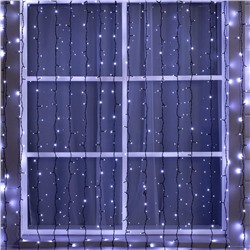 УЦЕНКА Гирлянда «Занавес» 2×3 м, IP44, УМС, тёмная нить, 760 SMD-LED, свечение белое, 220 В