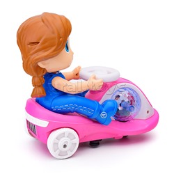 Машина "Яркий болид" с девочкой, на батарейках, в коробке