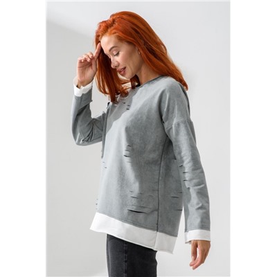 7489W лонгслив женский (Винтаж серый)