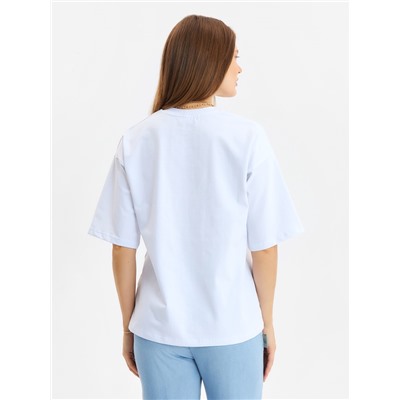 Футболка женская MINAKU: Casual Collection, белая, размер 44