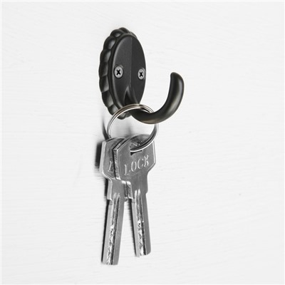 Крючок мебельный ТУНДРА TKO018, однорожковый, черный, 8 шт. TMP