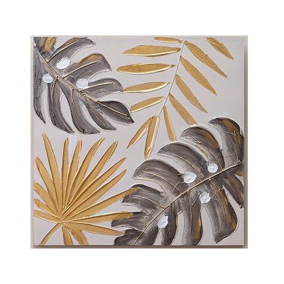 Картина 60*60*3см ЗОЛОТАЯ МОНСТЕРА холст/дерево