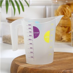Кувшин мерный IDEA, 1 л, пластик, прозрачный