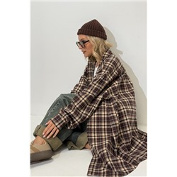 Рубашка женская  HUG077/07/Бордовый, белый