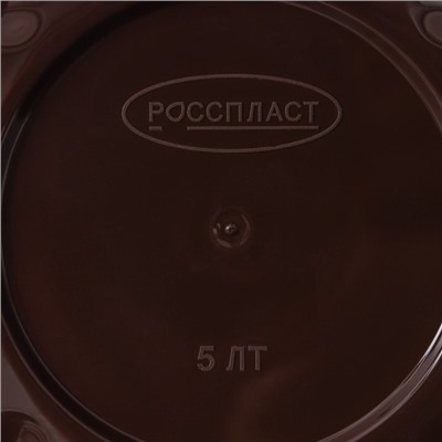 Горшок для цветов с поддоном «Камешки», 5 л, пластик, шоколадный