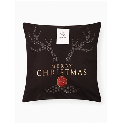 Наволочка декоративная новогодняя «Этель. Shining Horns», 40×40 см, велюр