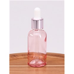 Бутылочка стеклянная для хранения, с пипеткой, 30 мл, розовая