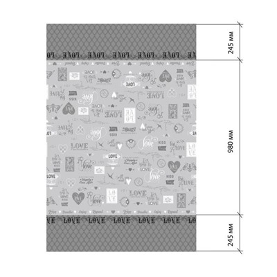 Скатерть «Этель» Love, 180×147 см, 100% хлопок, саржа 190 г/м²