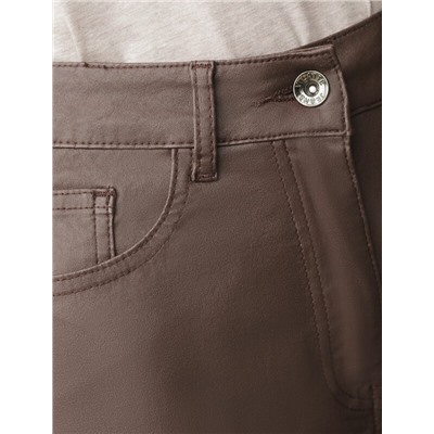 Брюки слим из эластичного хлопка с покрытием под кожу