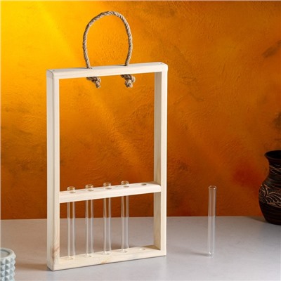 Подарочный ящик «Рамка», 26×5×40 см, деревянный, 5 колб