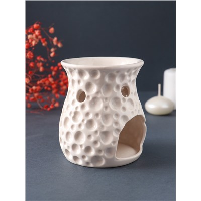 Аромалампа для эфирных масел «Пузырьки», керамика, белый, 8.5×8.5×9.5 см