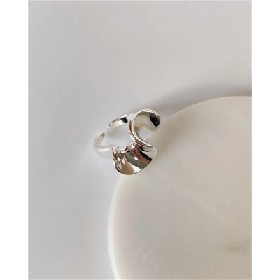 Кольцо с белым серебрением