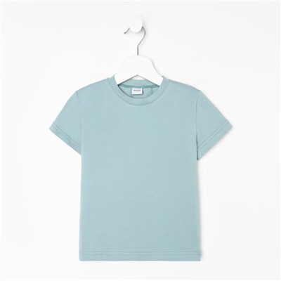 Футболка детская однотонная MINAKU: Basic line, цвет аквамарин, рост 134 см
