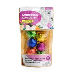 Грильяжные Кедровые конфеты АССОРТИ в шоколаде / 80 г / дой пак
