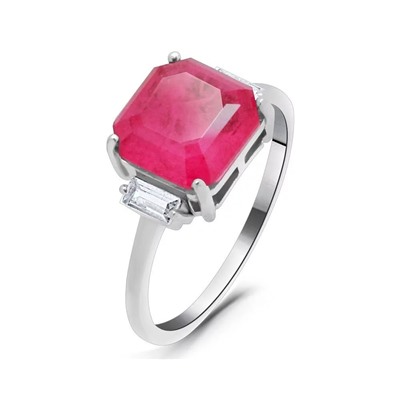 Кольцо из серебра турмалин малиновый выращ., Хит