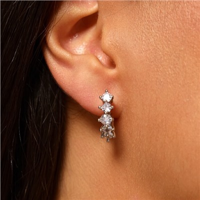 Серьги дорожка ювелирная бижутерия коллекция "Дубай", покрытие позолота, вставка: фианиты, цвет: прозрачный, арт.213.623