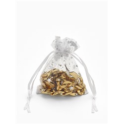 Мешочек подарочный «Звёзды с месяцем», 7×9 см, белый с серебром