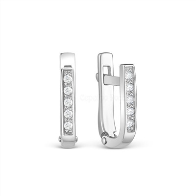 Серьги детские Дорожки из серебра с фианитами родированные 925 пробы пс-010 Серьги