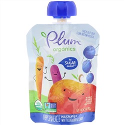Plum Organics, Органический продукт, аппетитная смесьмс черникой и морковью, 4 упаковки, 3,17 унц. (90 г) в каждой