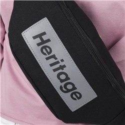 Сумка поясная, текстильная, отд. на молнии, черная, Heritage, 35 х 12 х 8 см