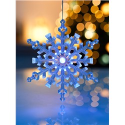 Подвеска светодиодная «Снежинка» 14 см, 1 LED, от батареек LR41×3, свечение синее/красное