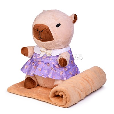 Мягкая игрушка "Капибара" с пледом