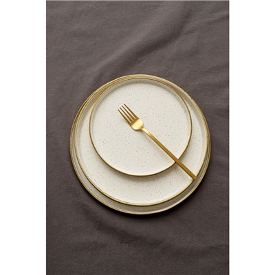 Блюдо фарфоровое сервировочное с бортиком Magistro Poursephona, d=25.5 см, бежевый