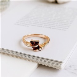 Кольцо 17 р ювелирная бижутерия коллекция "Дубай", покрытие позолота, вставка: фианиты, цвет: красный, арт.314.939-17