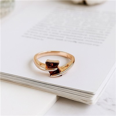 Кольцо 17 р ювелирная бижутерия коллекция "Дубай", покрытие позолота, вставка: фианиты, цвет: красный, арт.314.939-17