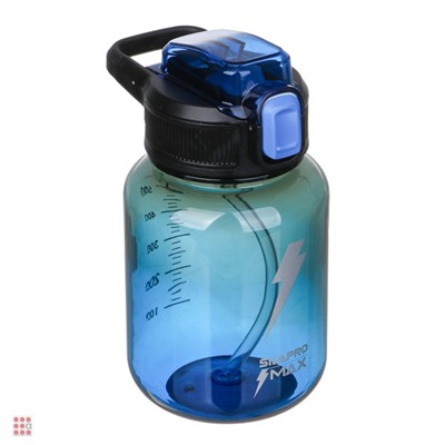 SILAPRO Бутылка для воды, 16х9см, 630мл, синий, PC, PP, ABS, силикон