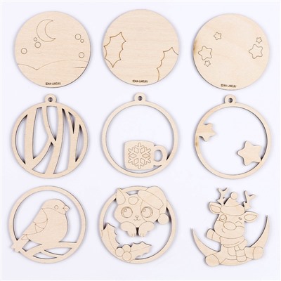 Роспись по дереву «Новый год! Подвески на ёлочку»