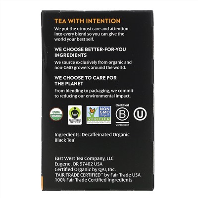 Choice Organic Teas, Decaf Black Tea,  Decaffeinated English Breakfast, 16 Tea Bags, 1.12 oz (32 g)