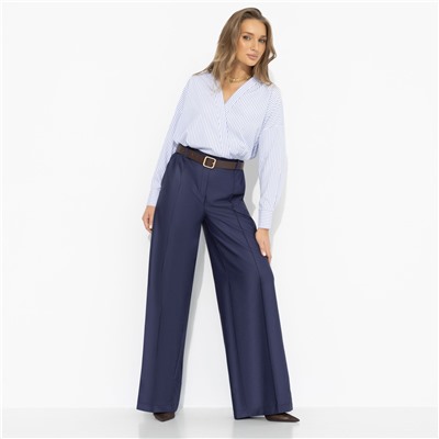 Брюки нарядные со стрелками, Минимализм с акцентами (синие)