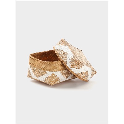 Корзинка плетёная «Манадо», 16×16×12 см, бамбук, светлая