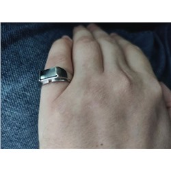 Печатка из серебра с фианитом родированная 925 пробы кп-001р