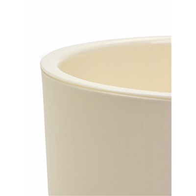 Кашпо для цветов Genius, 2.5 л, d=15.7 см, h=15.6 см, пластиковое, со вставкой, бежевое