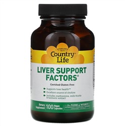 Country Life, Liver Support Factors, 100 веганских капсул