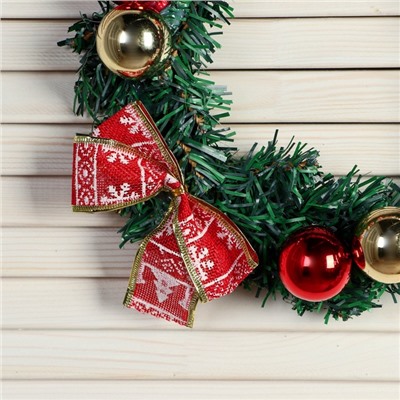 Венок новогодний d=22 см «Зимнее волшебство. Уютная сказка» с бантиками