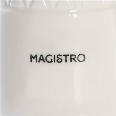 Набор для специй Magistro Argos, 2 предмета: солонка, перечница, 90 мл, 6×8 см, фарфор, белый