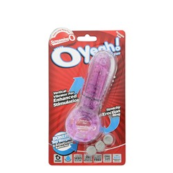 Фиолетовое эрекционное кольцо с вибрацией и пальчиком OYEAH PURPLE