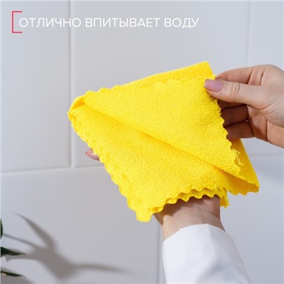 Салфетка универсальная Доляна «Промо», 180 г/м², 10 шт, 30×30 см, микрофибра, ультразвуковая обработка края, МИКС