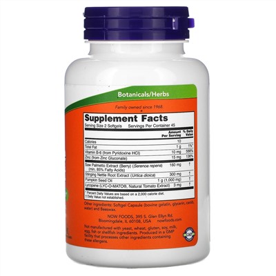 Now Foods, Prostate Support, 90 мягких таблеток