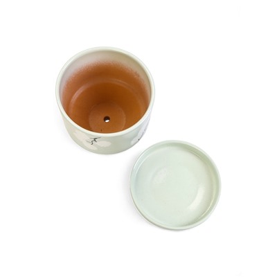 Горшок для цветов «Листья», 1.7 л, d=15.5 см, h=15 см, керамический, с поддоном